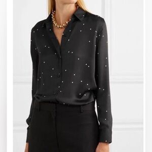 Equipment Femme Black Star Print Blouse Size S